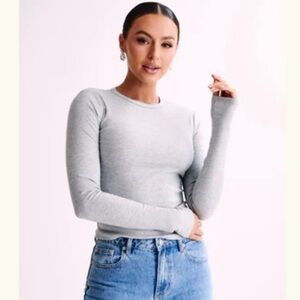 Keeley Long Sleeve Rib Top- Grey